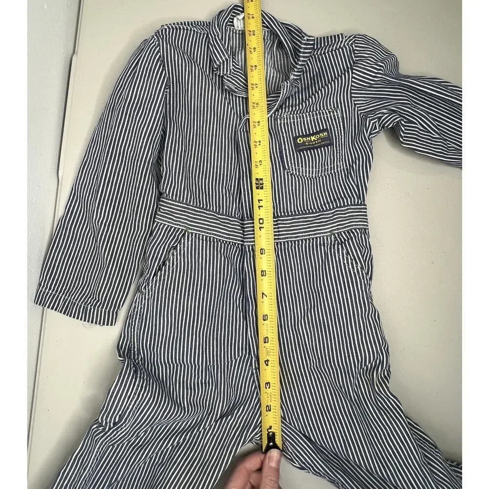 Vintage Child OshKosh B'Gosh Striped Sanforized Union Made Coveralls